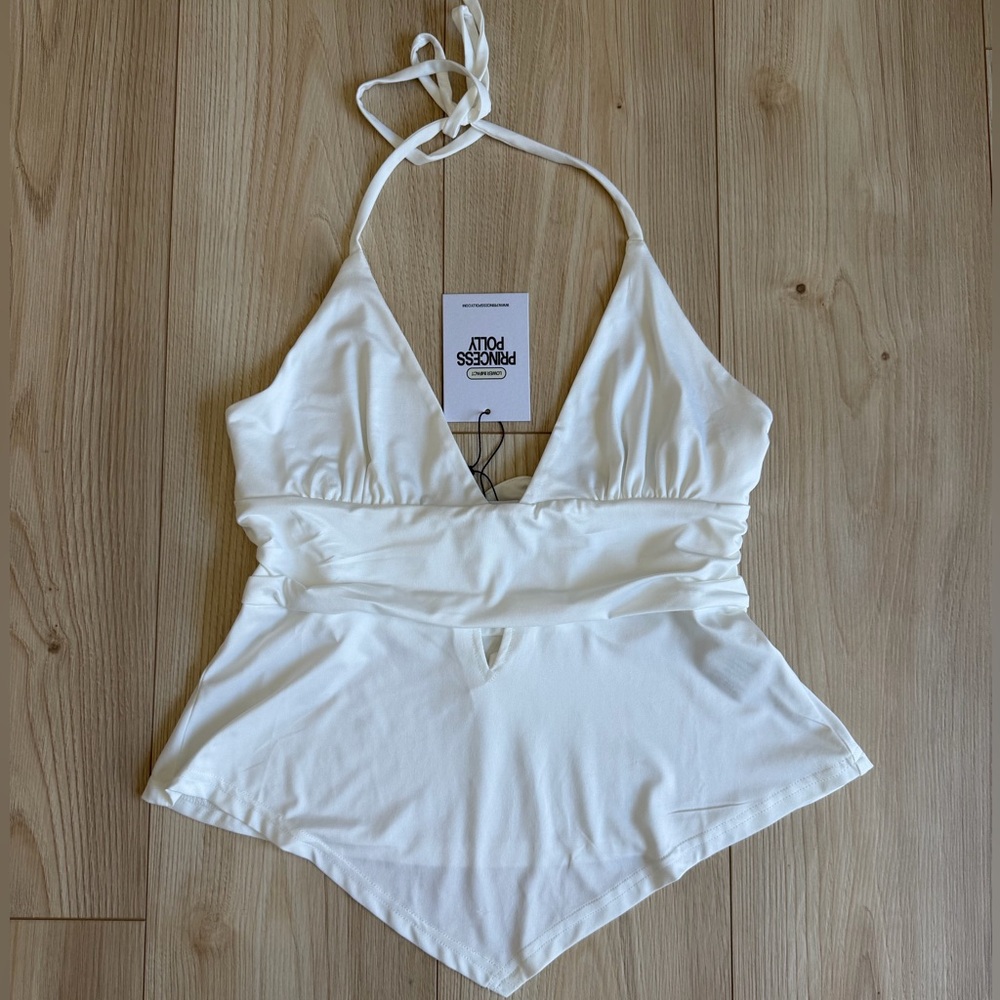 NEW Princess Polly Cream Halter Top